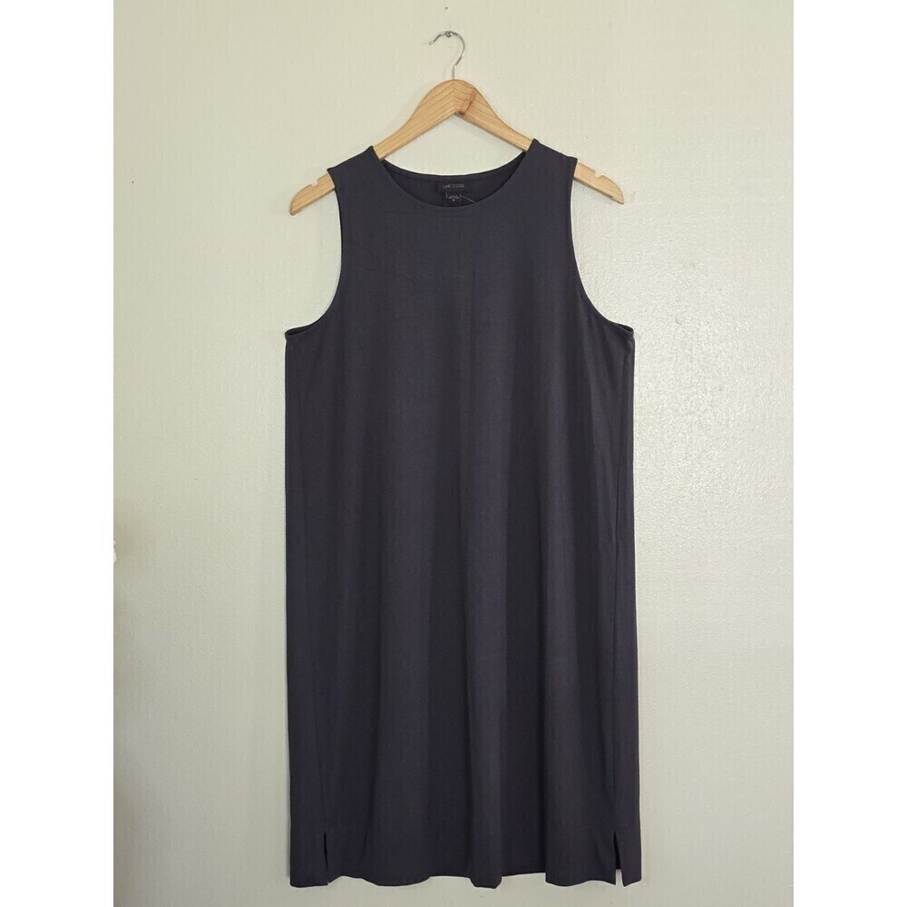 J Jill Wearever Dress M Gray Sleeveless Knit Shift Stretch Casual Travel